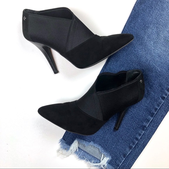 Simply Vera Vera Wang Shoes - Vera Wang Black Suede Elastic Heeled Booties